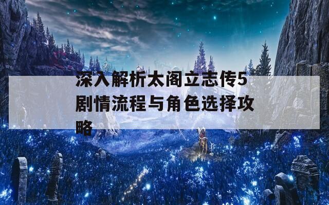 深入解析太阁立志传5剧情流程与角色选择攻略