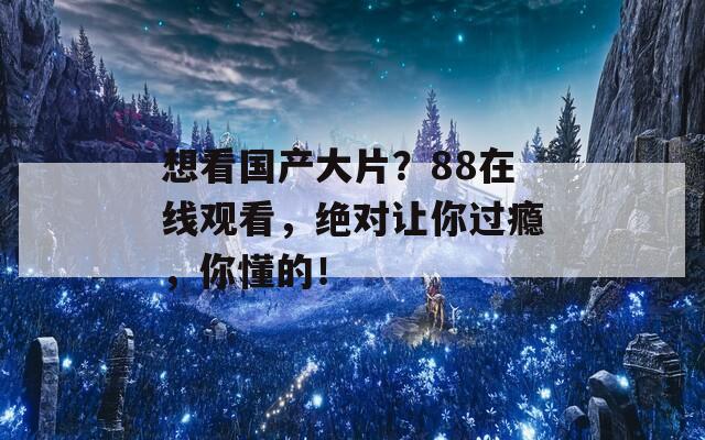 想看国产大片？88在线观看，绝对让你过瘾，你懂的！