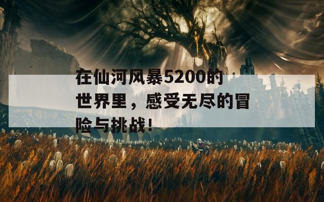 在仙河风暴5200的世界里，感受无尽的冒险与挑战！