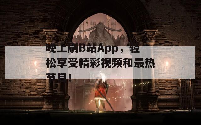 晚上刷B站App，轻松享受精彩视频和最热节目！