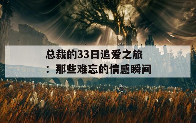 总裁的33日追爱之旅：那些难忘的情感瞬间