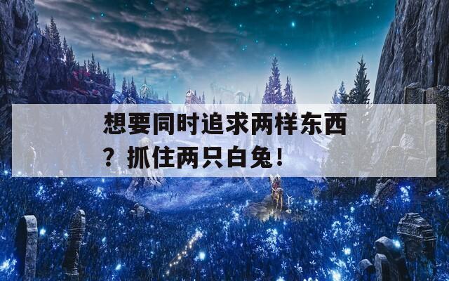 想要同时追求两样东西？抓住两只白兔！