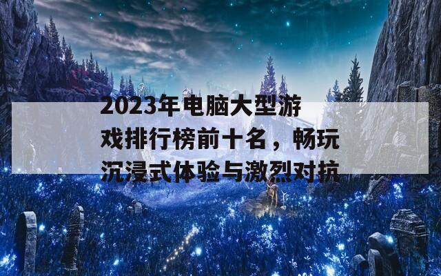 2023年电脑大型游戏排行榜前十名，畅玩沉浸式体验与激烈对抗